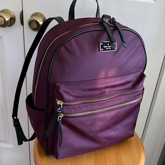 Kate Spade Large Nylon Laptop Backpack In Burgundy main image 13